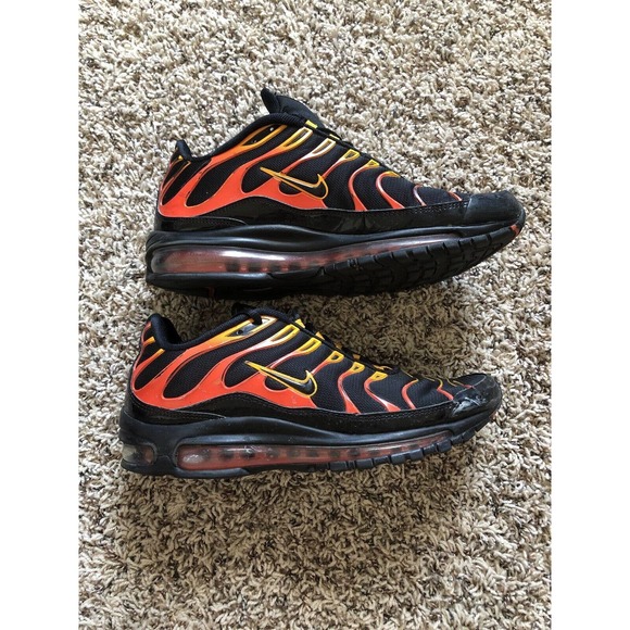 Nike Air Max 97 Plus Black Engine Orange Rise AH8144-002 Sz 8.5
